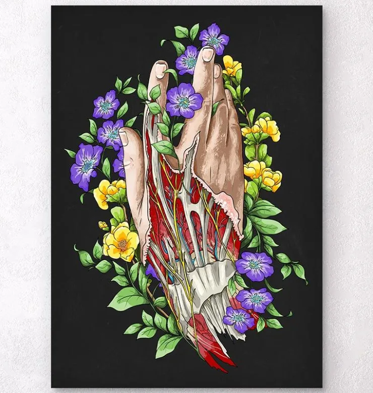 Art d'anatomie de la main - Noir-Codex Anatomicus New