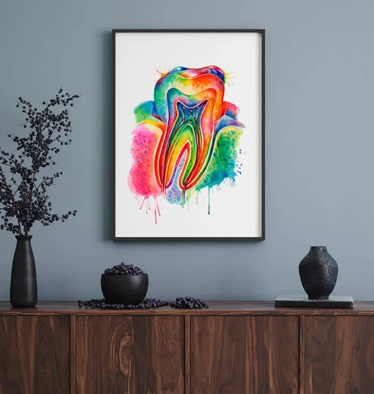 Art d'anatomie dentaire - Aquarelle-Codex Anatomicus