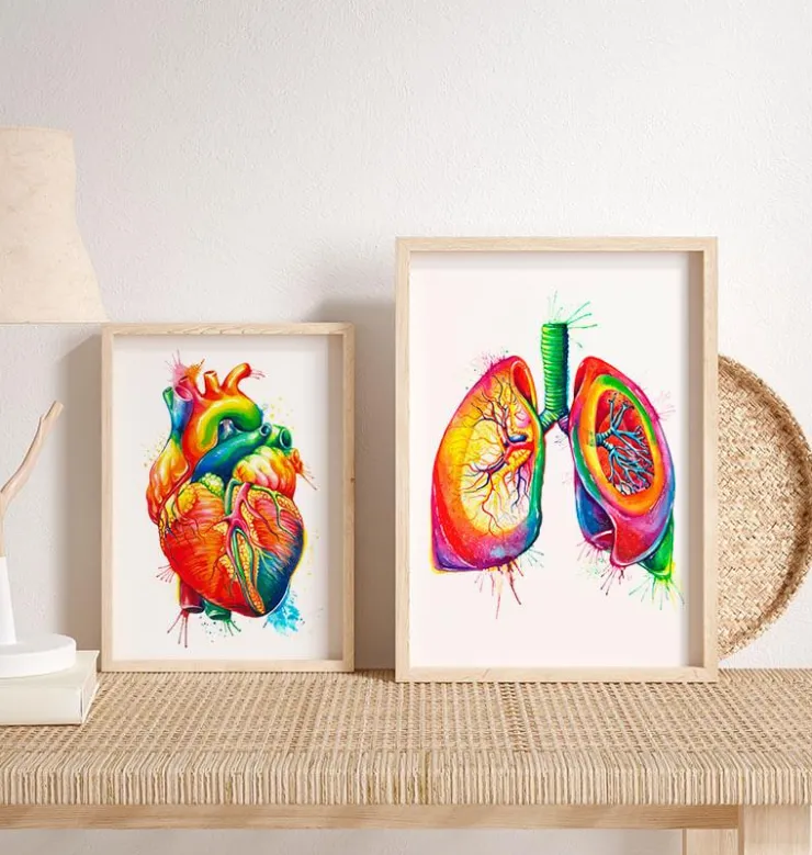 Art des poumons anatomiques - Aquarelle-Codex Anatomicus New