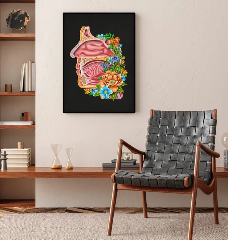 Cavité nasale - Floral - Noir-Codex Anatomicus New