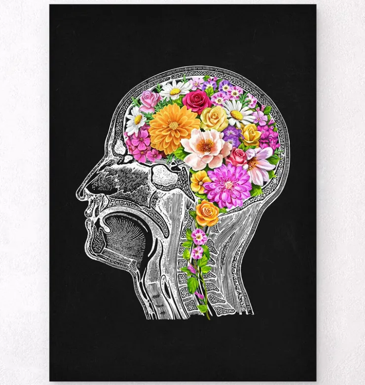 Cerveau anatomique avec fleurs II-Codex Anatomicus Discount