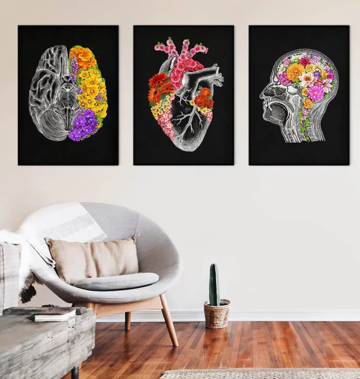 Cerveau anatomique avec fleurs II-Codex Anatomicus Discount