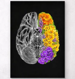 Cerveau anatomique avec fleurs-Codex Anatomicus Sale