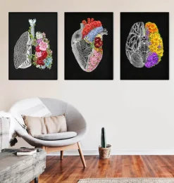 Cerveau anatomique avec fleurs-Codex Anatomicus Sale