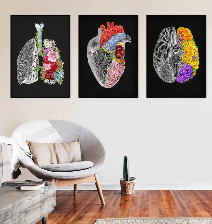 Cerveau anatomique avec fleurs-Codex Anatomicus Sale
