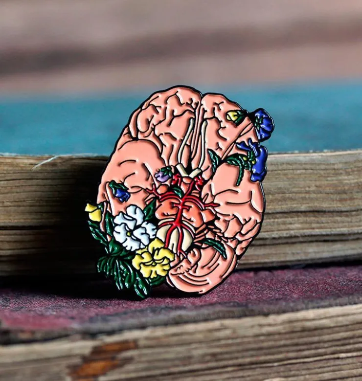 Cerveau avec des fleurs - Pins-Codex Anatomicus Hot