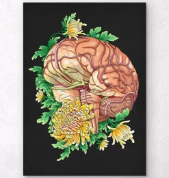 Cerveau avec fleurs - Noir-Codex Anatomicus Discount