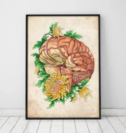 Cerveau avec fleurs - Vieux papiers-Codex Anatomicus Outlet