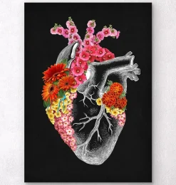 Coeur anatomique avec fleurs II-Codex Anatomicus Best