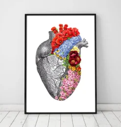 Coeur anatomique avec fleurs - Blanc-Codex Anatomicus Best