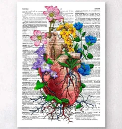 Coeur avec des fleurs - Page du dictionnaire-Codex Anatomicus Outlet
