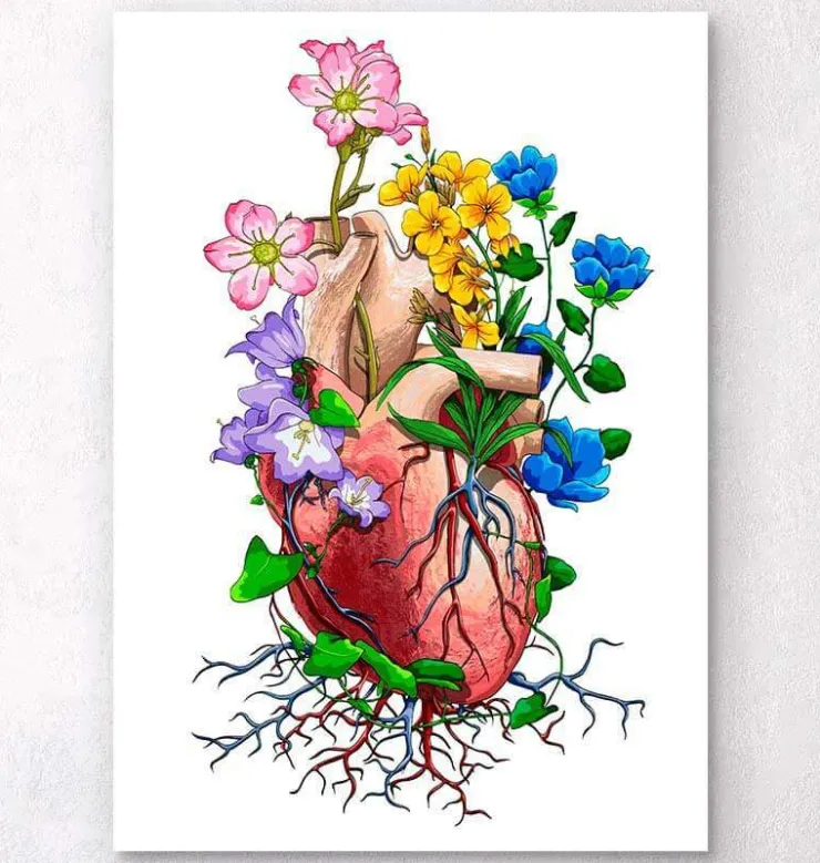 Coeur avec fleurs-Codex Anatomicus Online
