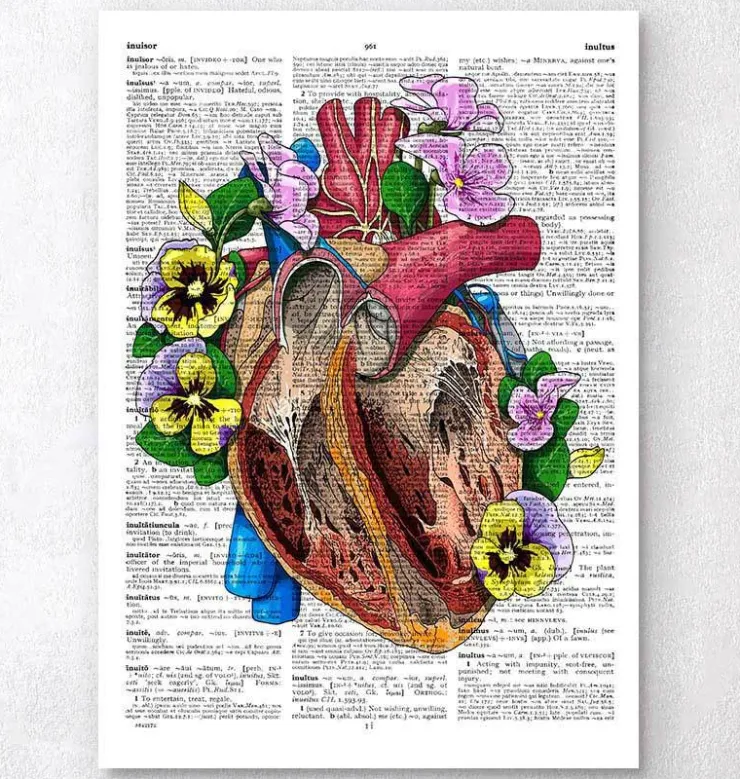 Coeur avec fleurs II - Dictionnaire-Codex Anatomicus Hot