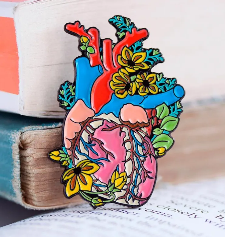 Coeur avec fleurs II - Pins-Codex Anatomicus Hot