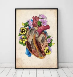 Coeur avec fleurs II - Vieux papier-Codex Anatomicus Hot