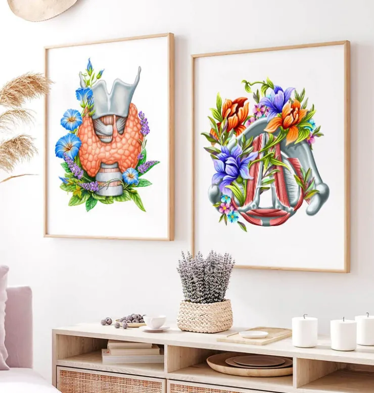 Cordes vocales - Floral - Blanc-Codex Anatomicus New