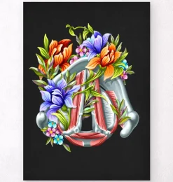 Cordes vocales - Floral - Noir-Codex Anatomicus Outlet