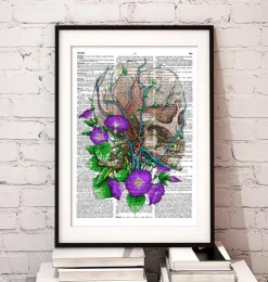 Crâne avec des fleurs - Dictionnaire-Codex Anatomicus Hot