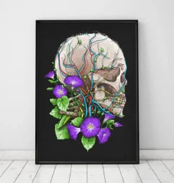 Crâne avec fleurs - Noir-Codex Anatomicus Best