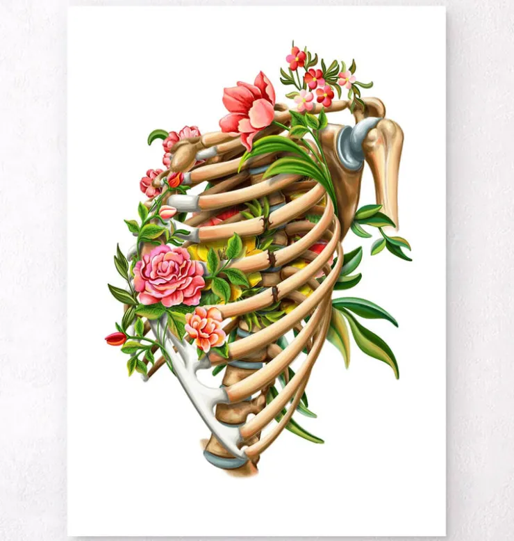 Fracture des côtes - Floral - Blanc-Codex Anatomicus Hot