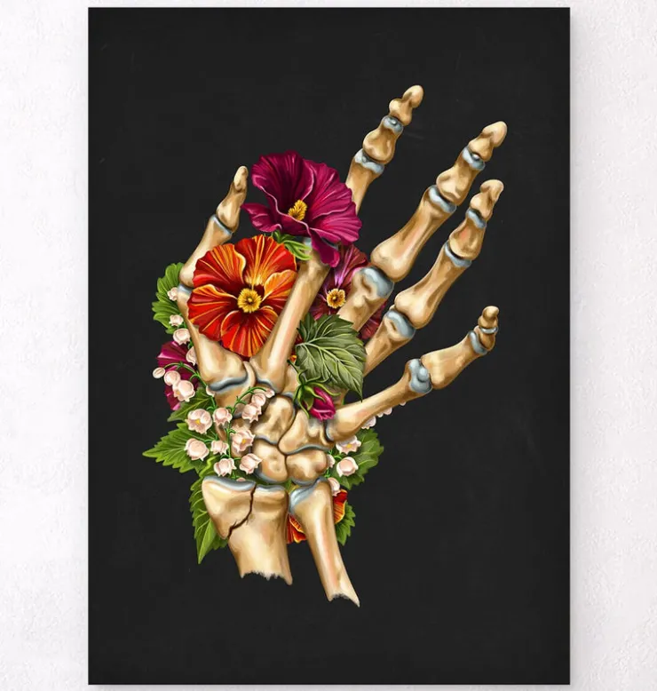 Fracture du poignet - Floral - Noir-Codex Anatomicus Clearance