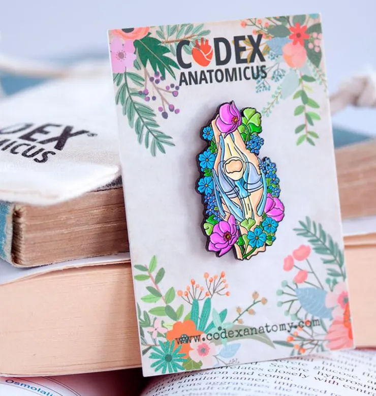 Genou avec des fleurs - Pins-Codex Anatomicus Online