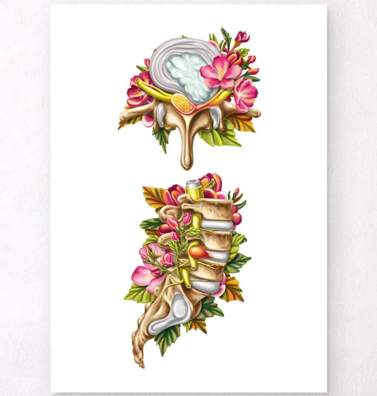 Hernie discale - Floral - Blanc-Codex Anatomicus New