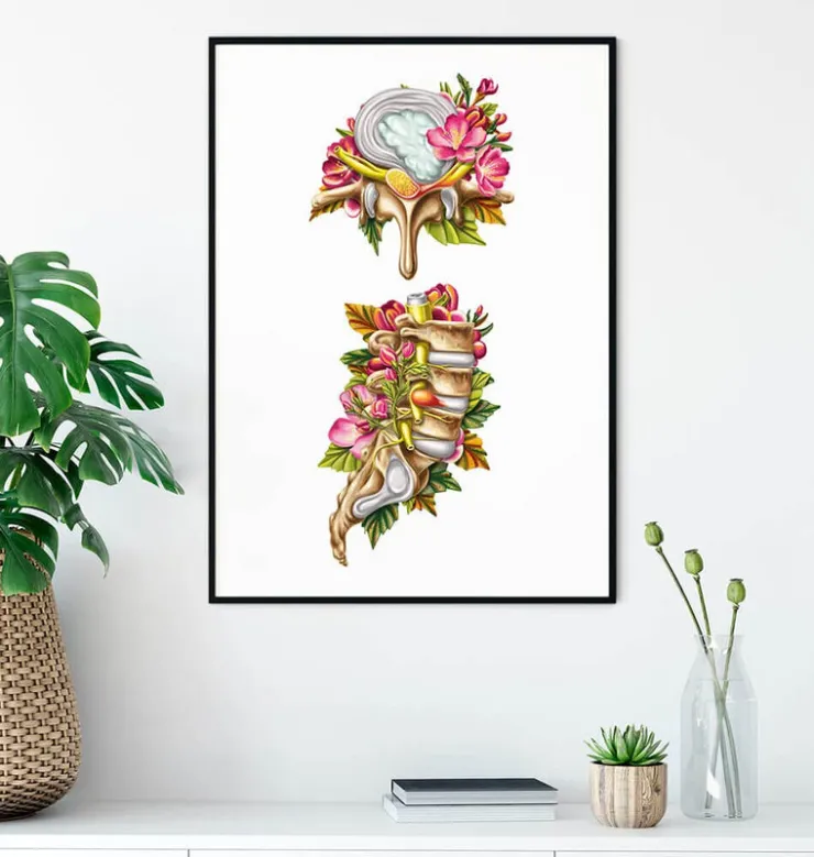 Hernie discale - Floral - Blanc-Codex Anatomicus New