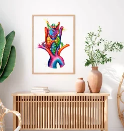 Larynx, thyroïde et aorte - aquarelle-Codex Anatomicus Outlet