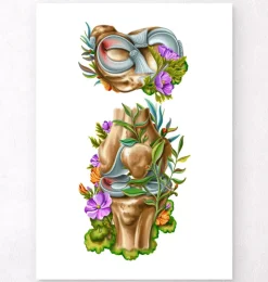 Lésion méniscale - Floral - Blanc-Codex Anatomicus Sale