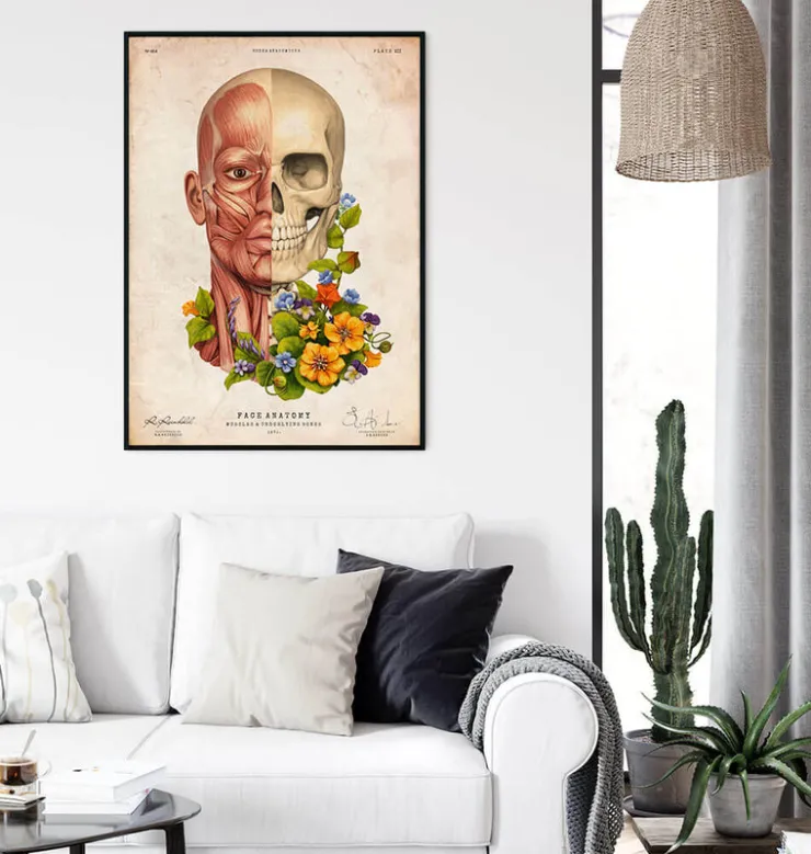 Muscles du visage - Floral - Vieux Papier-Codex Anatomicus Hot