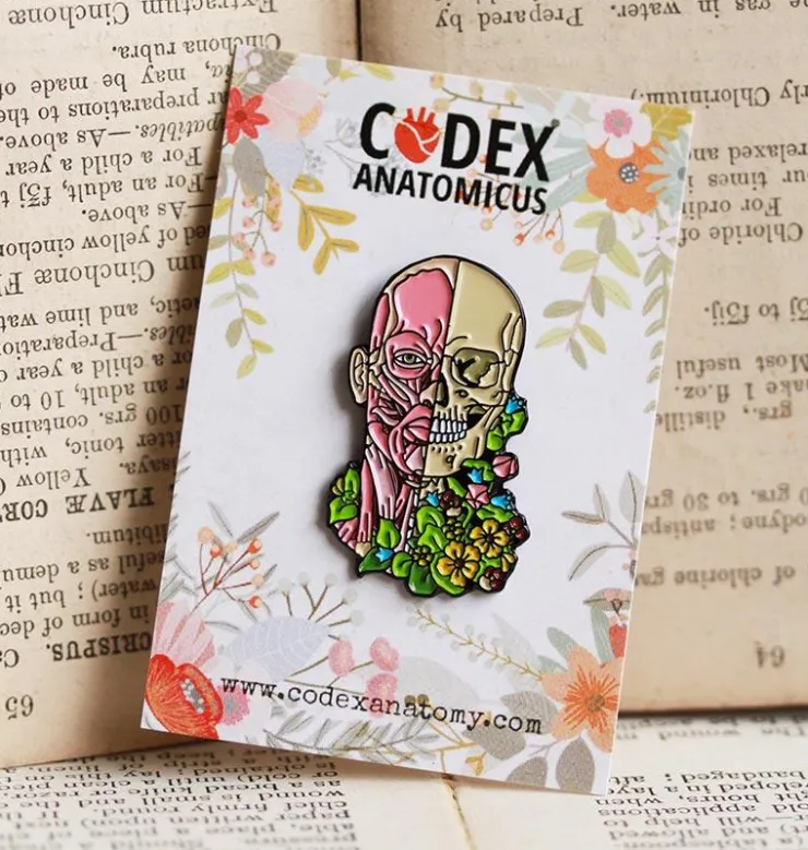 Muscles du visage avec des fleurs - Pins-Codex Anatomicus New