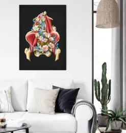 Muscles iliaque et psoas - Floral - Noir-Codex Anatomicus Outlet