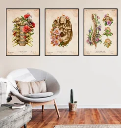 Nerfs cervicaux - Floral - Vintage-Codex Anatomicus