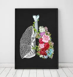 Poumons avec des fleurs-Codex Anatomicus