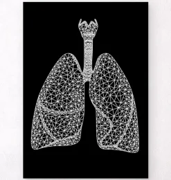 Poumons géométriques minimal - Noir-Codex Anatomicus Outlet