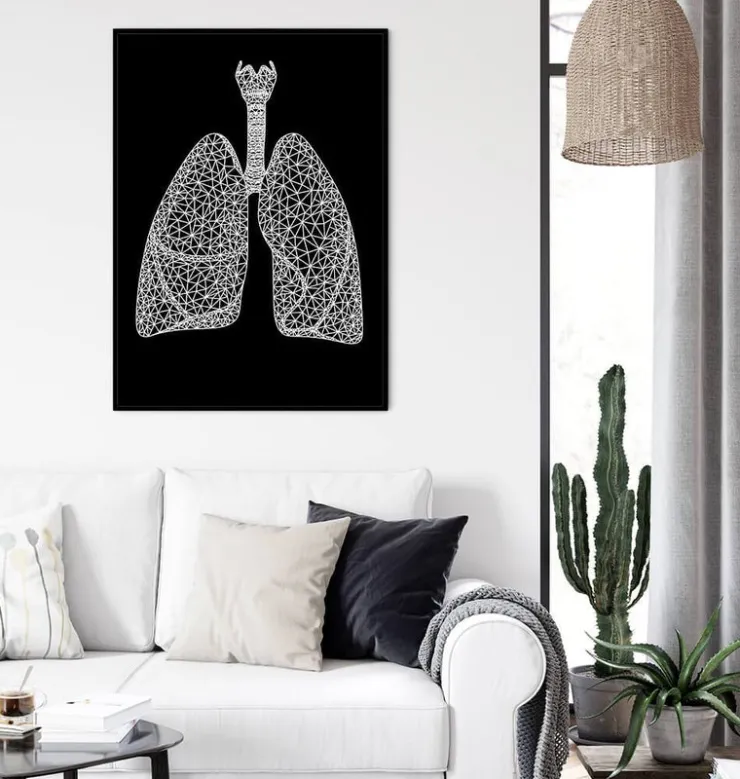 Poumons géométriques minimal - Noir-Codex Anatomicus Outlet