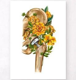 Prothèse totale de hanche - Floral - Blanc-Codex Anatomicus Discount