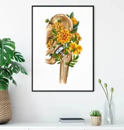 Prothèse totale de hanche - Floral - Blanc-Codex Anatomicus Discount