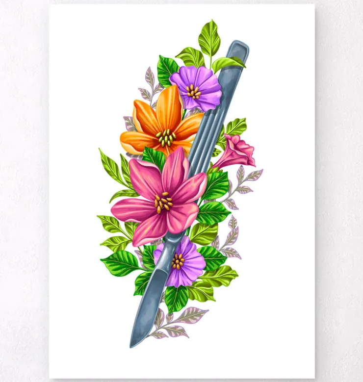 Scalpel avec Fleurs - Blanc-Codex Anatomicus Sale