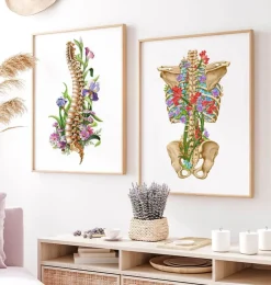 Squelette du dos - Floral - Noir-Codex Anatomicus Discount
