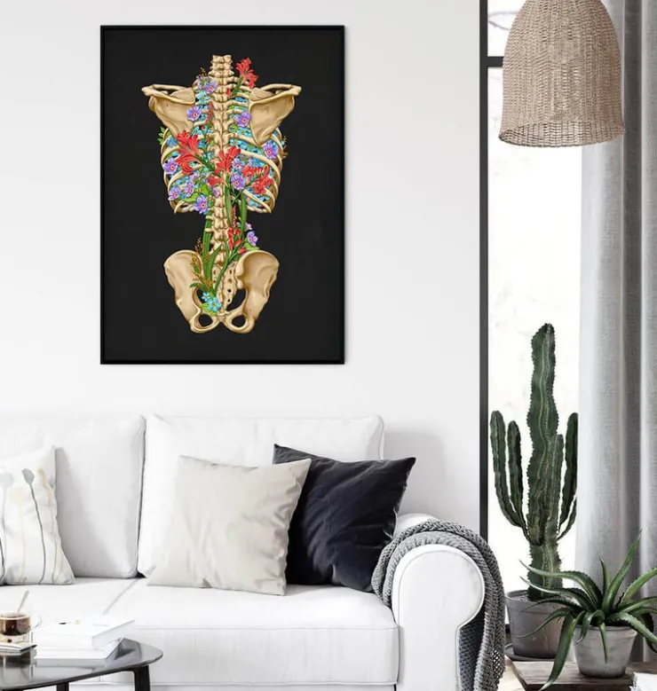 Squelette du dos - Floral - Blanc-Codex Anatomicus Best
