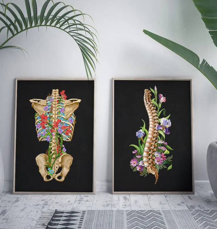 Squelette du dos - Floral - Blanc-Codex Anatomicus Best