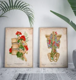 Squelette du dos - Floral - Vintage-Codex Anatomicus Best