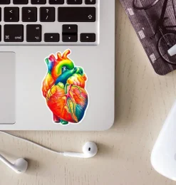 Sticker d'anatomie cardiaque II - Aquarelle-Codex Anatomicus