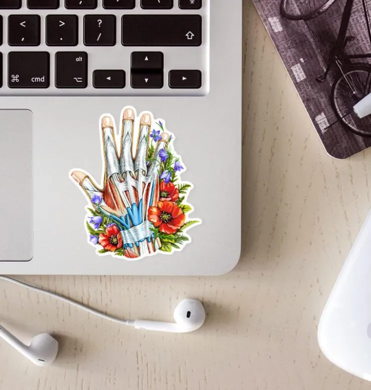 Sticker d'anatomie cardiaque - Floral-Codex Anatomicus Clearance