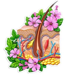Sticker d'anatomie de la peau - Floral-Codex Anatomicus Online