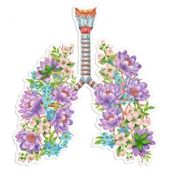 Sticker d'anatomie des poumons - Floral-Codex Anatomicus Hot