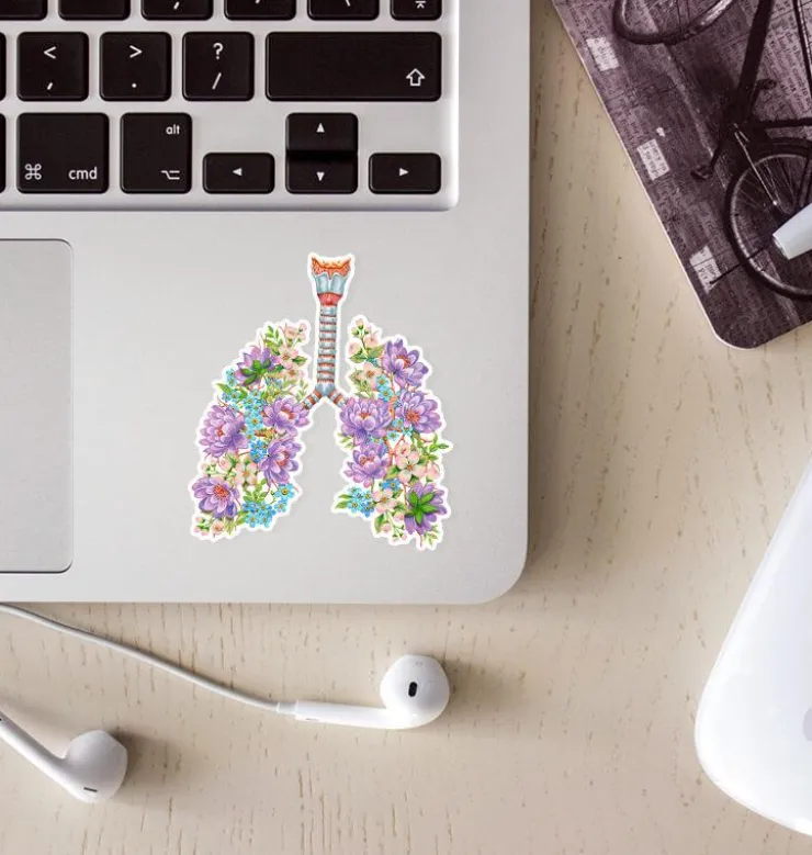Sticker d'anatomie des poumons - Floral-Codex Anatomicus Hot