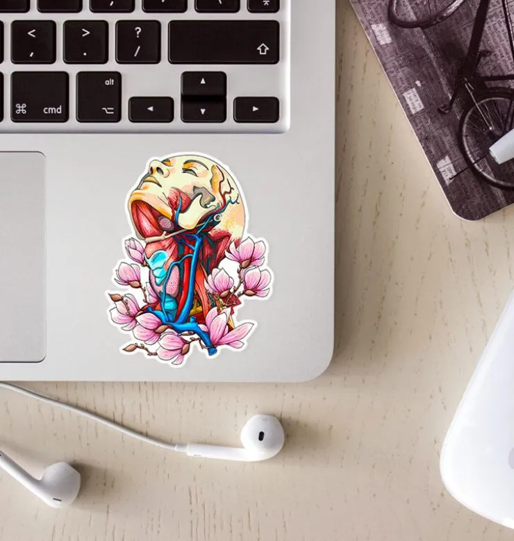 Sticker d'anatomie du cou - Floral-Codex Anatomicus Online